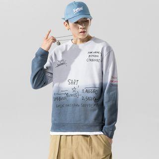 Long-sleeve Graffiti Gradient Sweatshirt