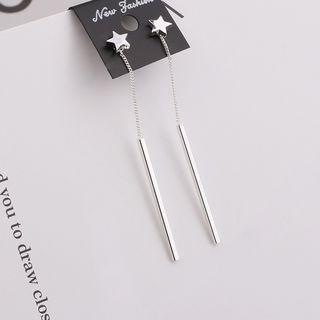 Star Threader Earring 1 Pair - Silver - One Size