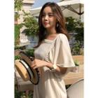 Square-neck High-waist Chiffon Jumpsuit