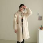 Collared Dual-pocket Sherpa-fleece Coat
