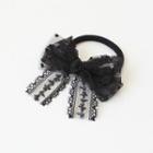 Lace Bow Hair Tie Black - One Size
