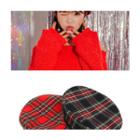 Checked Wool Blend Beret