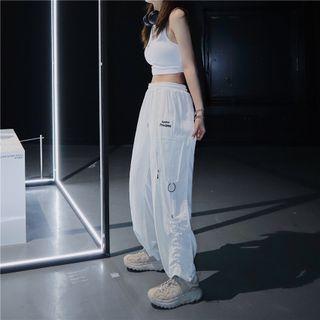 Lettering Straight Leg Cargo Pants