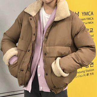 Fleece-lined Lapel Padded Jacket