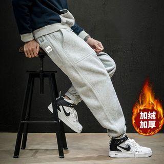 High-waist Applique Fleece Sweatpants