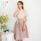 Modern Hanbok Brown Skirt 2 Pieces Set