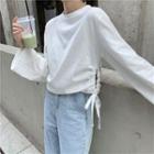 Cutout Drawstring Cropped T-shirt