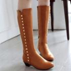 Studded Block Heel Tall Boots