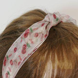 Cherry Print Mesh Headband