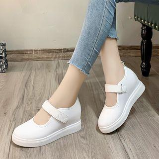 Platform Hidden-wedge Mary Janes