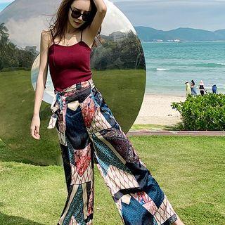 Set: Camisole + Printed Wide Leg Pants