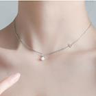 Faux Pearl Rhinestone Pendant Necklace As Shown In Figure - One Size