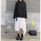 Long-sleeve Plain Shirt / Plain Layer Skirt