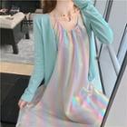 Plain Slim-fit Light Jacket / Gradient Sleeveless Dress