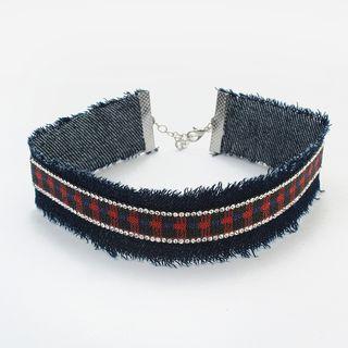 Plaid Denim Choker