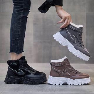 High Top Fleece-lined Platform Sneakers