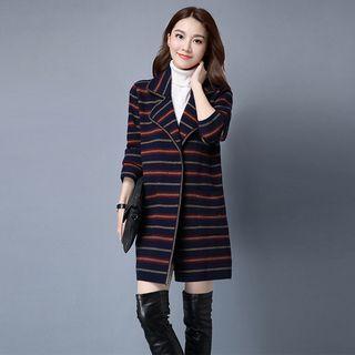 Snap-button Striped Cardigan