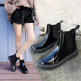 Patent Ankle Chelsea Boots