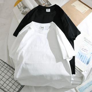 Set Of 2: Short-sleeve Plain T-shirt