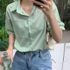 Striped Short-sleeve Loose-fit Shirt