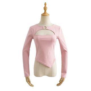 Cutout Irregular Cropped T-shirt