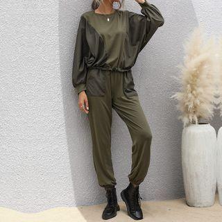 Set: Two Tone Sweatshirt + Harem Pants