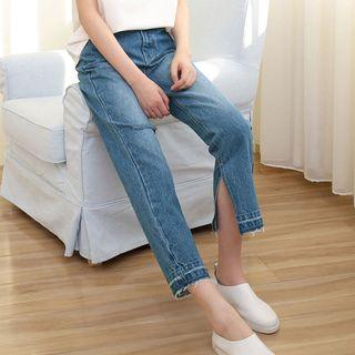 Slit Fray Jeans