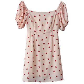 Ladybug Print Short-sleeve A-line Dress