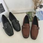 Low Heel Faux-leather Loafers