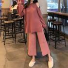 Cold-shoulder Sweater / Wide-leg Pants