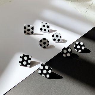 Polka Dot Acrylic Square Earring