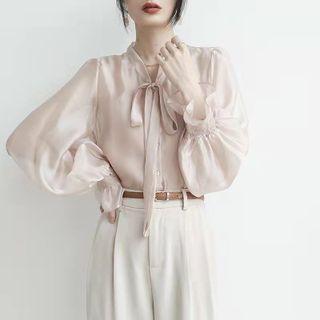 Set: Tie-neck Blouse + Camisole