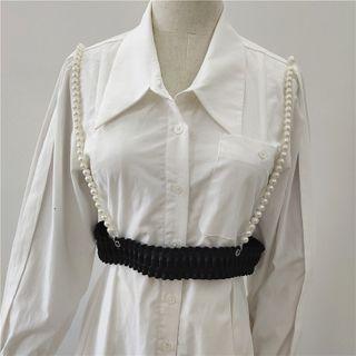 Faux Pearl Strap Waist Belt