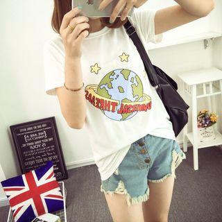 Earth Print Short Sleeve T-shirt