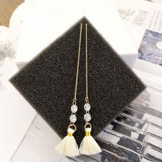 Tasseled Rhinestone Threader Earrings