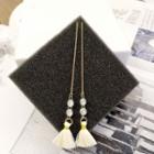 Tasseled Rhinestone Threader Earrings