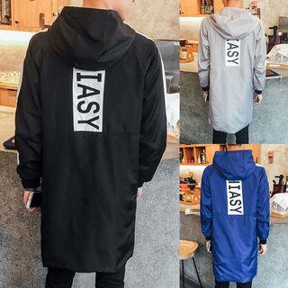 Striped Lettering Zip Jacket