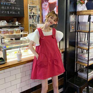 Short-sleeve T-shirt / Mini Overall Dress