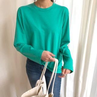 Colored Loose-fit Long-sleeve T-shirt
