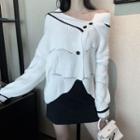 Off-shoulder Knit Top / Plain Skirt