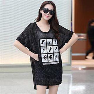 Lightning Print Short-sleeve T-shirt