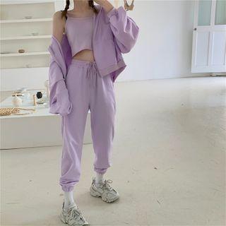 Cropped Camisole Top / Zip-up Hoodie / Sweatpants