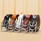 Genuine Leather Double Buckle Belt