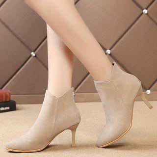 Zip-back High-heel Ankle Boots