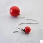 Beaded Ear Jacket 1 Pair - Red - One Size