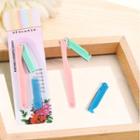 Foldable Eyebrow Razor Pink & Blue & Green - One Size