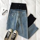 Asymmetrical High-waist Jeans
