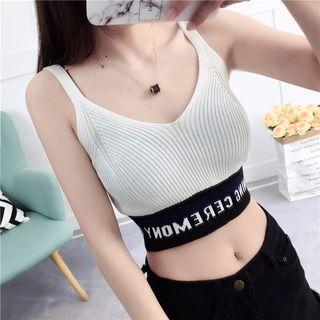 Spaghetti Strap Lettering Trim Top