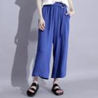 Wide-leg Cropped Pants With Belt