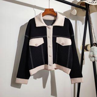 Polo Collar Sweater Cardigan